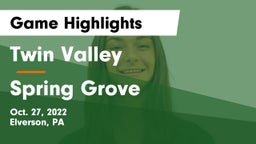 Twin Valley  vs Spring Grove  Game Highlights - Oct. 27, 2022