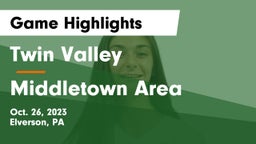 Twin Valley  vs Middletown Area  Game Highlights - Oct. 26, 2023