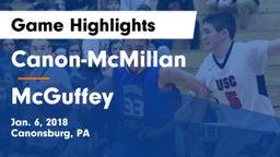 Canon-McMillan  vs McGuffey  Game Highlights - Jan. 6, 2018