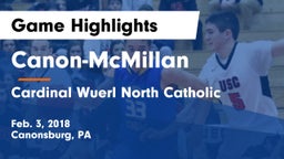 Canon-McMillan  vs Cardinal Wuerl North Catholic  Game Highlights - Feb. 3, 2018