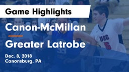 Canon-McMillan  vs Greater Latrobe  Game Highlights - Dec. 8, 2018