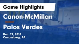 Canon-McMillan  vs Palos Verdes  Game Highlights - Dec. 22, 2018