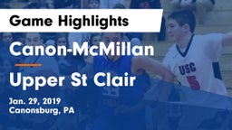 Canon-McMillan  vs Upper St Clair Game Highlights - Jan. 29, 2019