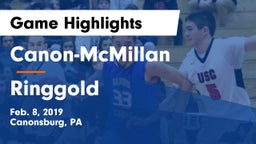 Canon-McMillan  vs Ringgold  Game Highlights - Feb. 8, 2019