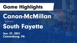 Canon-McMillan  vs South Fayette  Game Highlights - Jan. 27, 2021