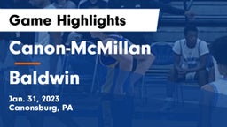 Canon-McMillan  vs Baldwin  Game Highlights - Jan. 31, 2023