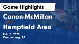 Canon-McMillan  vs Hempfield Area  Game Highlights - Feb. 3, 2023