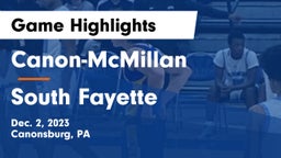 Canon-McMillan  vs South Fayette  Game Highlights - Dec. 2, 2023