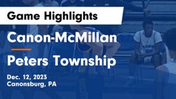 Canon-McMillan  vs Peters Township  Game Highlights - Dec. 12, 2023