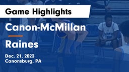 Canon-McMillan  vs Raines Game Highlights - Dec. 21, 2023