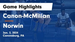 Canon-McMillan  vs Norwin  Game Highlights - Jan. 2, 2024