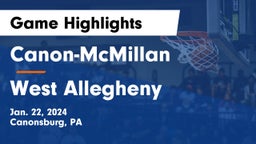 Canon-McMillan  vs West Allegheny  Game Highlights - Jan. 22, 2024