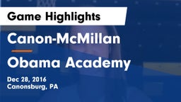 Canon-McMillan  vs Obama Academy Game Highlights - Dec 28, 2016