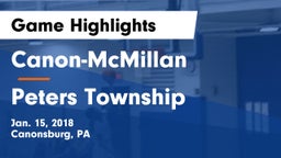 Canon-McMillan  vs Peters Township  Game Highlights - Jan. 15, 2018