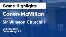 Canon-McMillan  vs Sir Winston Churchill  Game Highlights - Dec. 20, 2018