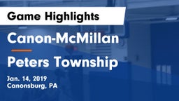 Canon-McMillan  vs Peters Township  Game Highlights - Jan. 14, 2019