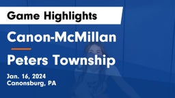 Canon-McMillan  vs Peters Township  Game Highlights - Jan. 16, 2024