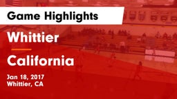 Whittier  vs California  Game Highlights - Jan 18, 2017