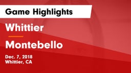 Whittier  vs Montebello  Game Highlights - Dec. 7, 2018