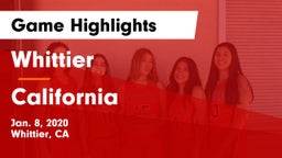 Whittier  vs California  Game Highlights - Jan. 8, 2020