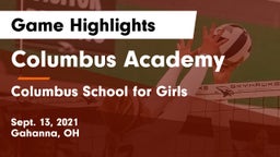 Columbus Academy  vs Columbus School for Girls  Game Highlights - Sept. 13, 2021