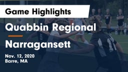 Quabbin Regional  vs Narragansett  Game Highlights - Nov. 12, 2020