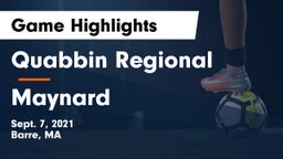 Quabbin Regional  vs Maynard  Game Highlights - Sept. 7, 2021