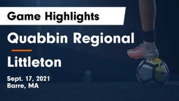 Quabbin Regional  vs Littleton Game Highlights - Sept. 17, 2021