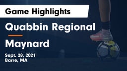 Quabbin Regional  vs Maynard  Game Highlights - Sept. 28, 2021