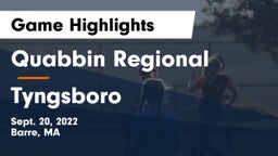 Quabbin Regional  vs Tyngsboro   Game Highlights - Sept. 20, 2022