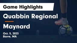 Quabbin Regional  vs Maynard  Game Highlights - Oct. 5, 2023