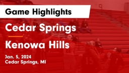 Cedar Springs  vs Kenowa Hills  Game Highlights - Jan. 5, 2024