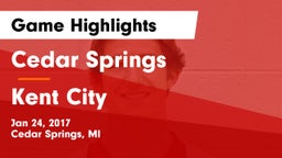 Cedar Springs  vs Kent City  Game Highlights - Jan 24, 2017