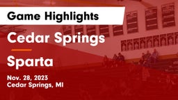 Cedar Springs  vs Sparta  Game Highlights - Nov. 28, 2023