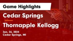 Cedar Springs  vs Thornapple Kellogg  Game Highlights - Jan. 26, 2024