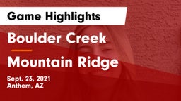 Boulder Creek  vs Mountain Ridge  Game Highlights - Sept. 23, 2021