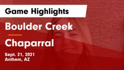 Boulder Creek  vs Chaparral  Game Highlights - Sept. 21, 2021