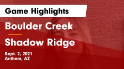 Boulder Creek  vs Shadow Ridge  Game Highlights - Sept. 2, 2021