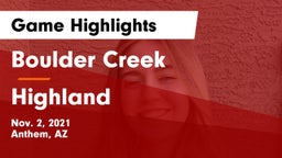 Boulder Creek  vs Highland  Game Highlights - Nov. 2, 2021