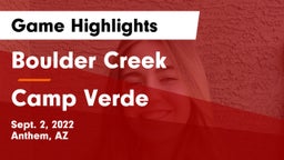 Boulder Creek  vs Camp Verde  Game Highlights - Sept. 2, 2022