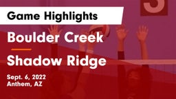 Boulder Creek  vs Shadow Ridge  Game Highlights - Sept. 6, 2022