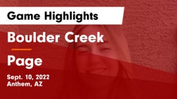 Boulder Creek  vs Page  Game Highlights - Sept. 10, 2022