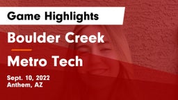 Boulder Creek  vs Metro Tech  Game Highlights - Sept. 10, 2022