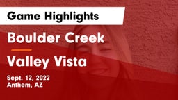Boulder Creek  vs Valley Vista  Game Highlights - Sept. 12, 2022