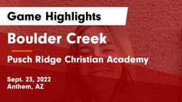 Boulder Creek  vs Pusch Ridge Christian Academy  Game Highlights - Sept. 23, 2022