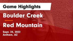 Boulder Creek  vs Red Mountain  Game Highlights - Sept. 24, 2022