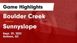 Boulder Creek  vs Sunnyslope  Game Highlights - Sept. 29, 2022