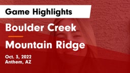 Boulder Creek  vs Mountain Ridge  Game Highlights - Oct. 3, 2022