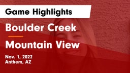 Boulder Creek  vs Mountain View  Game Highlights - Nov. 1, 2022