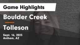 Boulder Creek  vs Tolleson  Game Highlights - Sept. 16, 2023
